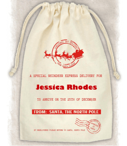 Cream Reindeer Mail Santa Sacks